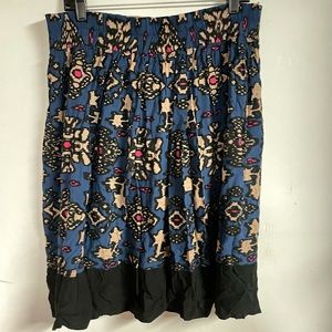 Vintage Ikat print full circle skirt xl pinup retro